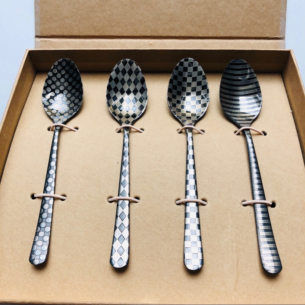 MacKenzie Childs set of 4 teaspoons limited - Picture 3 of 6